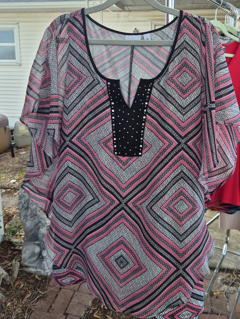 Women's Embellished V-Neck Top